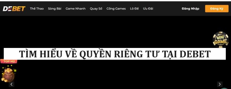Giới thiệu về quyền riêng tư tại Debet